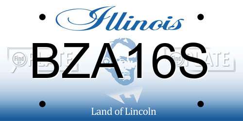 BZA16S Illinois License Plate