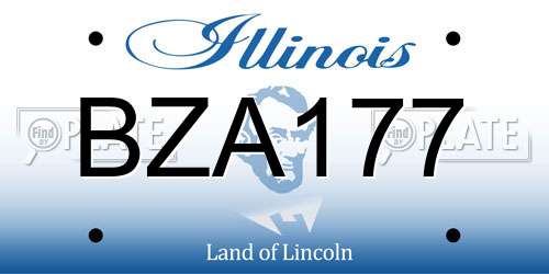 BZA177 Illinois License Plate