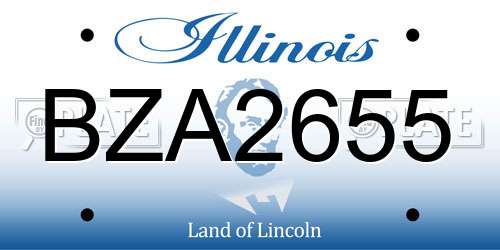 BZA2655 Illinois License Plate