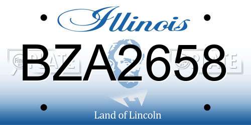 BZA2658 Illinois License Plate
