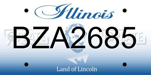 BZA2685 Illinois License Plate