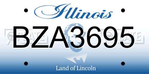 BZA3695 Illinois License Plate
