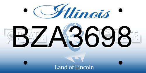 BZA3698 Illinois License Plate