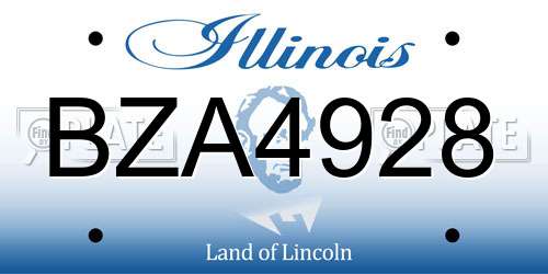 BZA4928 Illinois License Plate