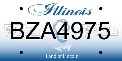 BZA4975 Illinois License Plate