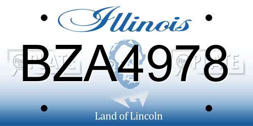 BZA4978 Illinois License Plate