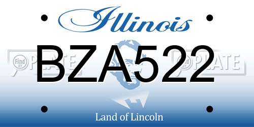 BZA522 Illinois License Plate