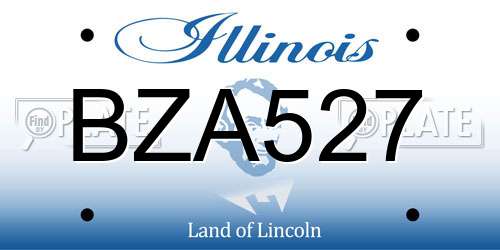 BZA527 Illinois License Plate