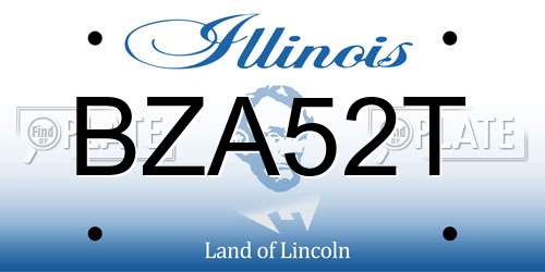 BZA52T Illinois License Plate