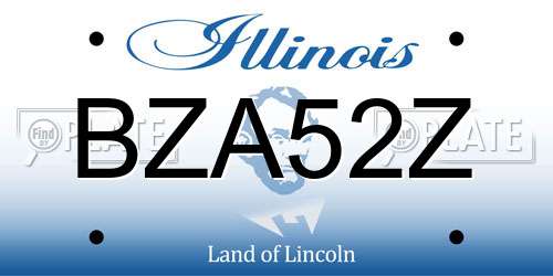 BZA52Z Illinois License Plate