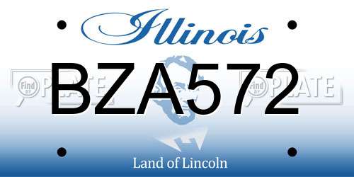 BZA572 Illinois License Plate