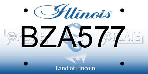 BZA577 Illinois License Plate