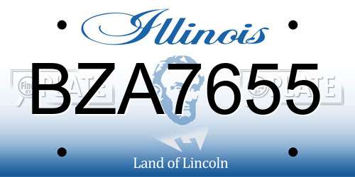 BZA7655 Illinois License Plate