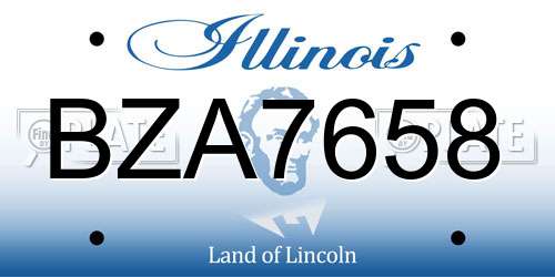 BZA7658 Illinois License Plate