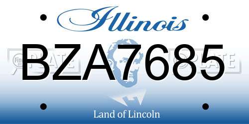 BZA7685 Illinois License Plate