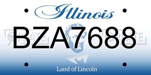 BZA7688 Illinois License Plate