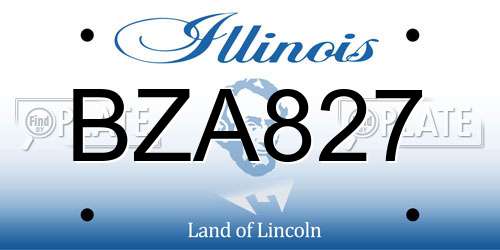 BZA827 Illinois License Plate