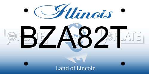 BZA82T Illinois License Plate