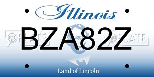 BZA82Z Illinois License Plate