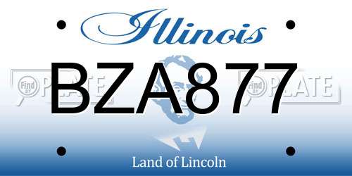 BZA877 Illinois License Plate