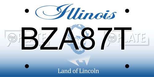 BZA87T Illinois License Plate