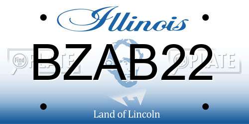 BZAB22 Illinois License Plate