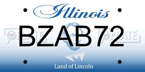 BZAB72 Illinois License Plate