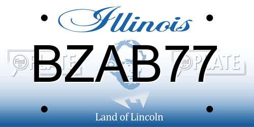 BZAB77 Illinois License Plate