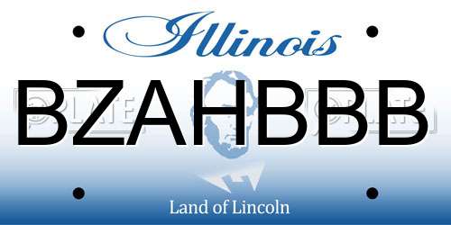 BZAHBBB Illinois License Plate