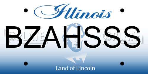 BZAHSSS Illinois License Plate