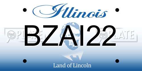 BZAI22 Illinois License Plate