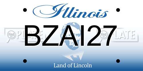 BZAI27 Illinois License Plate