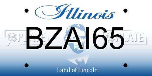 BZAI65 Illinois License Plate