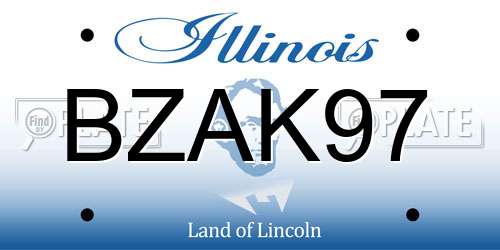 BZAK97 Illinois License Plate