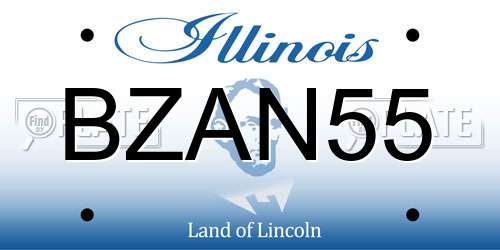 BZAN55 Illinois License Plate