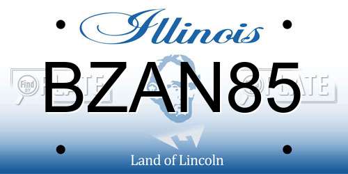 BZAN85 Illinois License Plate