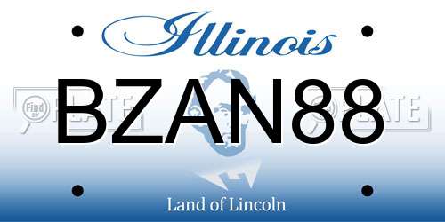 BZAN88 Illinois License Plate