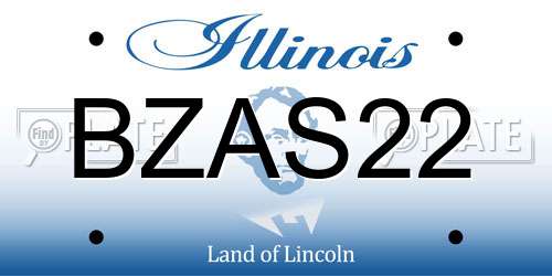 BZAS22 Illinois License Plate