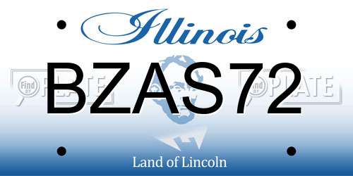 BZAS72 Illinois License Plate