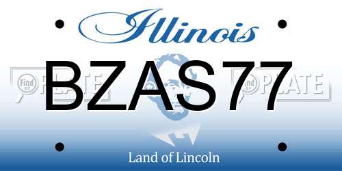 BZAS77 Illinois License Plate