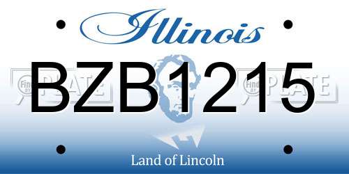 BZB1215 Illinois License Plate