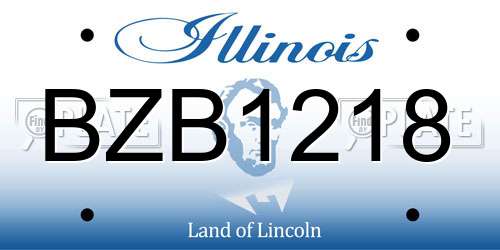BZB1218 Illinois License Plate
