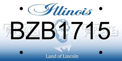 BZB1715 Illinois License Plate
