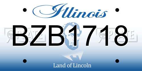 BZB1718 Illinois License Plate