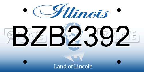 BZB2392 Illinois License Plate