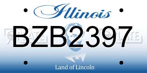 BZB2397 Illinois License Plate