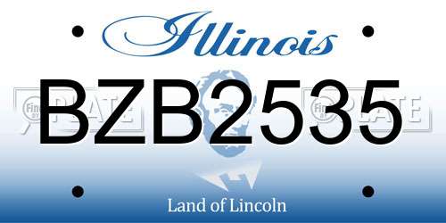 BZB2535 Illinois License Plate