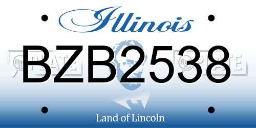 BZB2538 Illinois License Plate