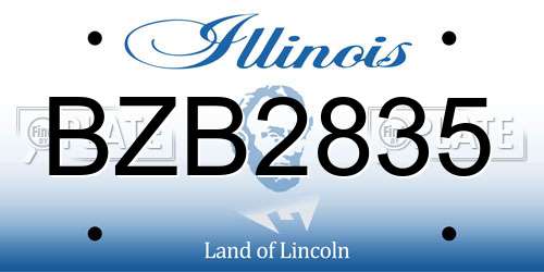BZB2835 Illinois License Plate