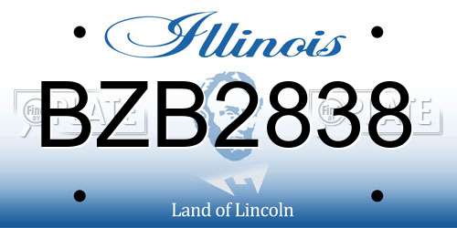 BZB2838 Illinois License Plate